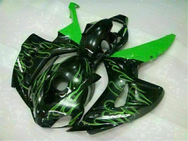Honda CBR 1000 RR 06-07 Verkleidungen - Grüne Flamme Schwarz Fabrik Honda CBR 1000 RR 06-07 Verkleidungen - Grüne Flamme Schwarz Fabrik