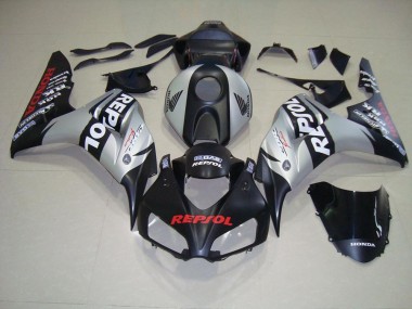 Honda CBR 1000 RR 06-07 Verkleidung - Matt Schwarz Silber Repsol Fabrik