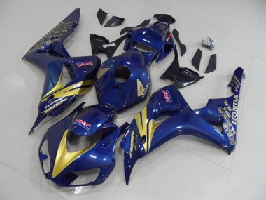 Honda CBR 1000 RR 06-07 Verkleidungen - Dunkel blau mit goldenen Streifen Fabrik
