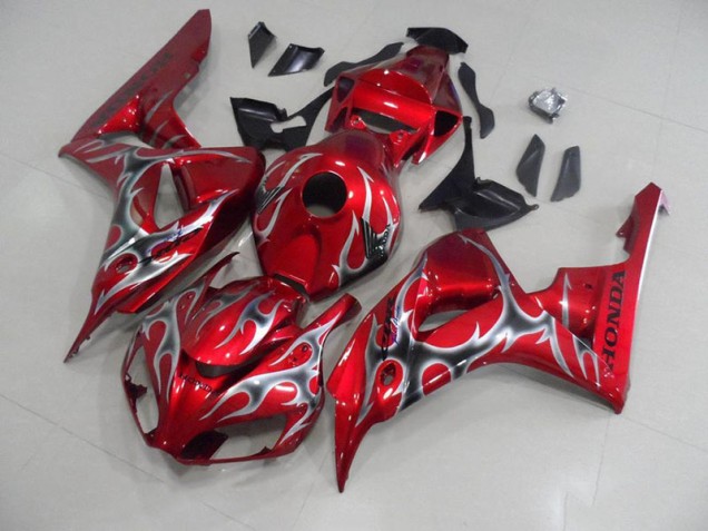 Honda CBR 1000 RR 06-07 Verkleidungen - Rot mit Schwarz Grau Flamme Fabrik Honda CBR 1000 RR 06-07 Verkleidungen - Rot mit Schwarz Grau Flamme Fabrik