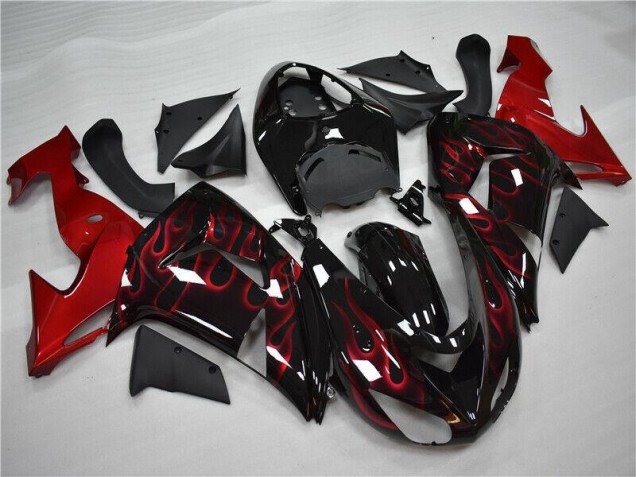Kawasaki ZX10R 06-07 Verkleidungen - Rot Flamme Fabrik Kawasaki ZX10R 06-07 Verkleidungen - Rot Flamme Fabrik