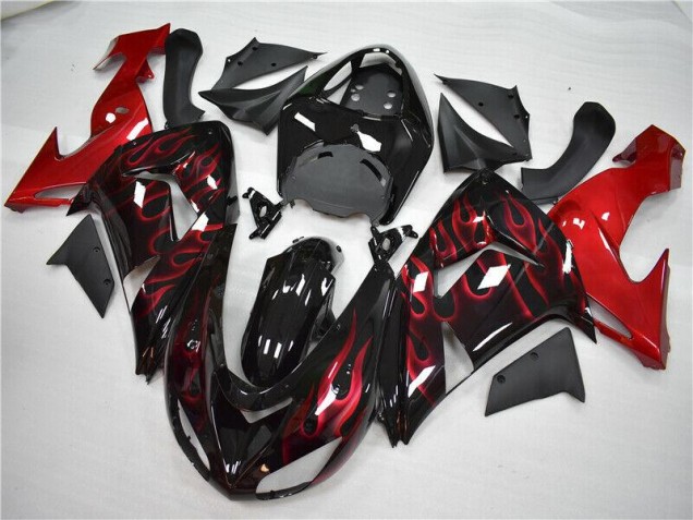 Kawasaki ZX10R 06-07 Verkleidungen - Rot Flamme Fabrik Kawasaki ZX10R 06-07 Verkleidungen - Rot Flamme Fabrik