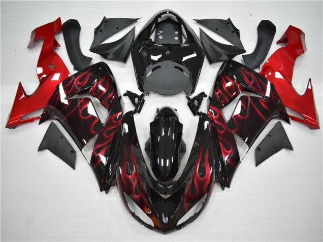 Kawasaki ZX10R 06-07 Verkleidungen - Rot Flamme Fabrik Kawasaki ZX10R 06-07 Verkleidungen - Rot Flamme Fabrik