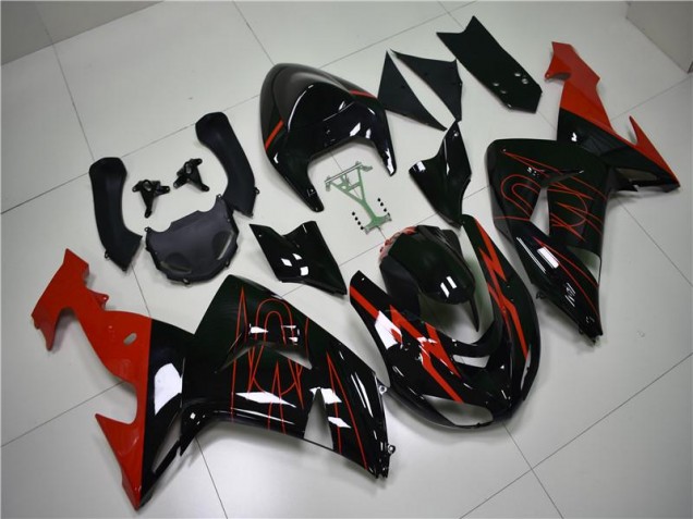 Kawasaki ZX10R 06-07 Verkleidungen - Schwarz Rot Fabrik Kawasaki ZX10R 06-07 Verkleidungen - Schwarz Rot Fabrik