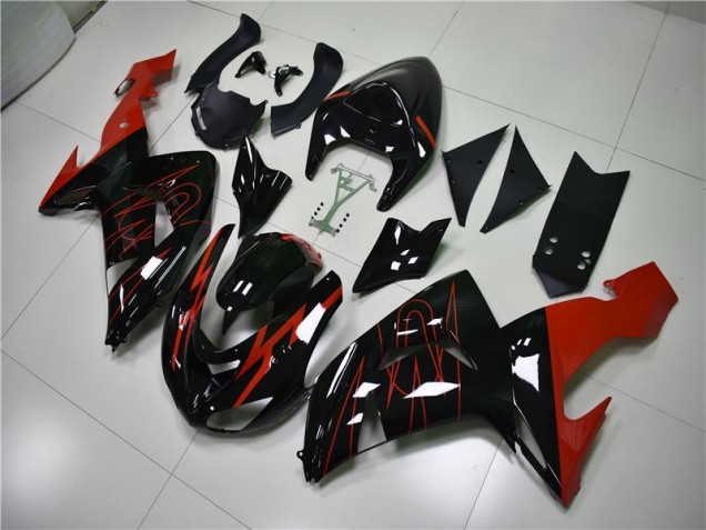 Kawasaki ZX10R 06-07 Verkleidungen - Schwarz Rot Fabrik Kawasaki ZX10R 06-07 Verkleidungen - Schwarz Rot Fabrik