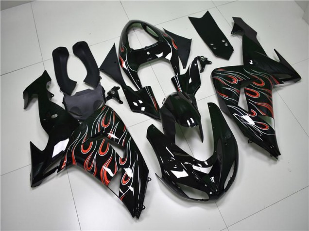 Kawasaki ZX10R 06-07 Verkleidungen - Schwarz Grau Rot Fabrik Kawasaki ZX10R 06-07 Verkleidungen - Schwarz Grau Rot Fabrik