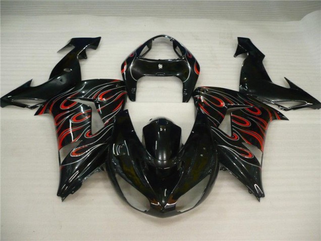 Kawasaki ZX10R 06-07 Verkleidungen - Schwarz Grau Rot Fabrik Kawasaki ZX10R 06-07 Verkleidungen - Schwarz Grau Rot Fabrik