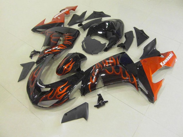 Kawasaki ZX10R 06-07 Verkleidungen - Orange Flamme Fabrik Kawasaki ZX10R 06-07 Verkleidungen - Orange Flamme Fabrik