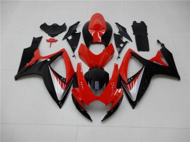 Suzuki GSXR 600 / 750 K6 06-07 Verkleidungen Komplett Sets - Rot Schwarz Fabrik