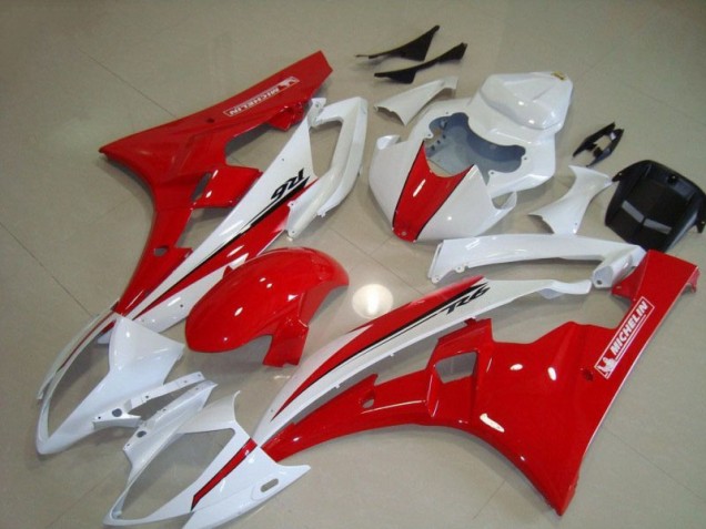 Yamaha R6 06-07 Motorrad Verkleidungen - Rot Weiß Fabrik Yamaha R6 06-07 Motorrad Verkleidungen - Rot Weiß Fabrik