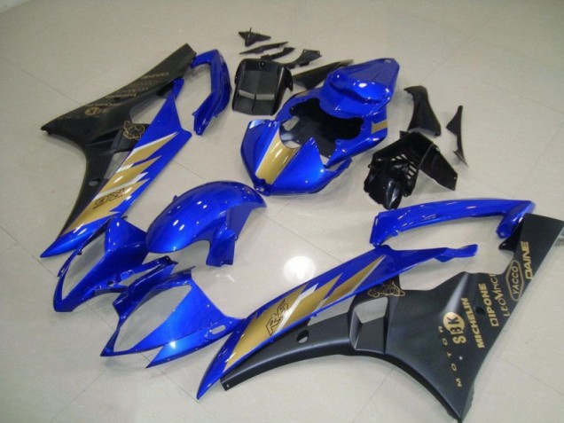 Yamaha R6 06-07 Verkleidung - Schwarz Blau mit Gold Aufkleber Fabrik Yamaha R6 06-07 Verkleidung - Schwarz Blau mit Gold Aufkleber Fabrik