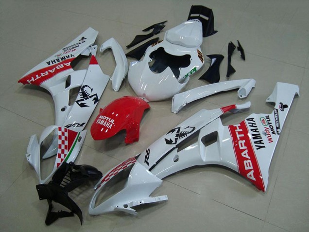 Yamaha R6 06-07 Verkleidungen - Weiß Rot Abarth Fabrik Yamaha R6 06-07 Verkleidungen - Weiß Rot Abarth Fabrik