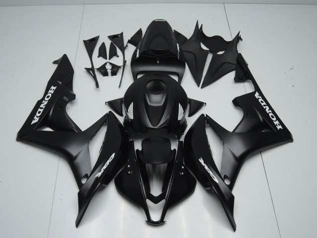 Honda CBR 600 RR 07-08 Verkleidungen - Matt Schwarz mit Weißem Aufkleber Fabrik