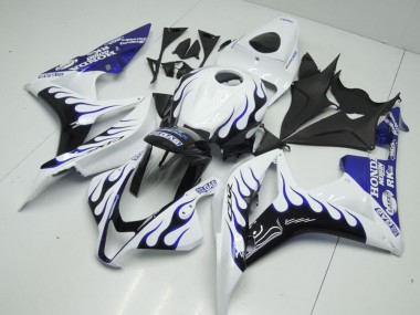 Honda CBR 600 RR 07-08 Verkleidungen - Weiß Blau Flamme Fabrik