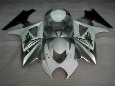 Suzuki GSXR 1000 K7 07-08 Verkleidungen - Silber Weiß Fabrik