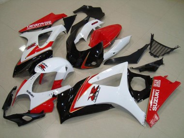 Suzuki GSXR 1000 K7 07-08 Verkleidungen - Weiß Rot Schwarz Fabrik
