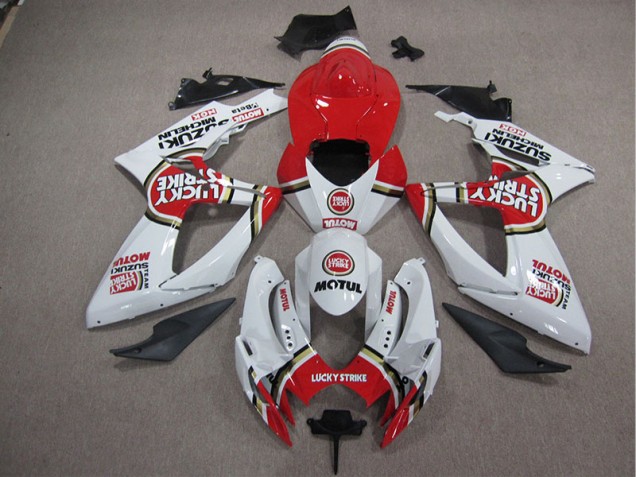 Suzuki GSXR 1000 K5 05-06 Verkleidungen - Weiß Lucky Strike Rot Motul Fabrik Suzuki GSXR 1000 K5 05-06 Verkleidungen - Weiß Lucky Strike Rot Motul Fabrik