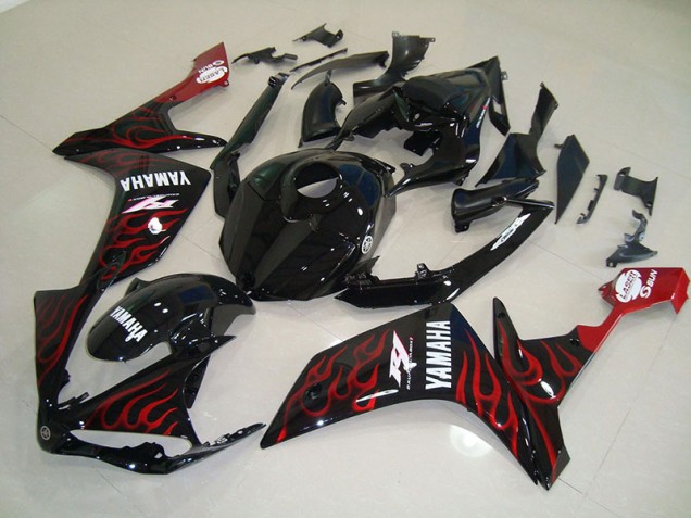Yamaha R1 07-08 Verkleidungen - Glänzend Schwarz Flamme Fabrik Yamaha R1 07-08 Verkleidungen - Glänzend Schwarz Flamme Fabrik