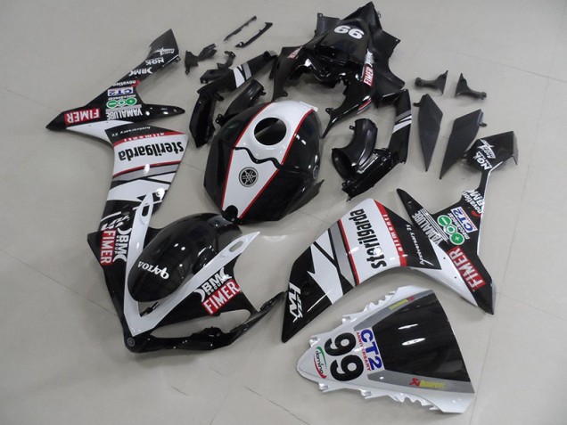 Yamaha R1 07-08 Verkleidungen - Schwarz Weißes Aufkleberpaket Fabrik Yamaha R1 07-08 Verkleidungen - Schwarz Weißes Aufkleberpaket Fabrik