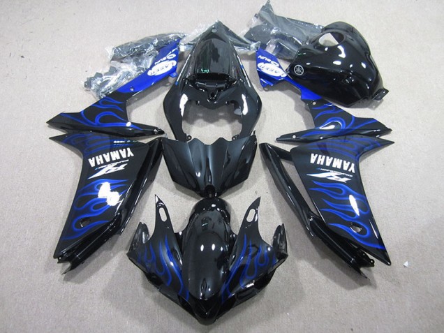 Yamaha R1 07-08 Verkleidungen - Schwarz mit Blaur Flamme Fabrik Yamaha R1 07-08 Verkleidungen - Schwarz mit Blaur Flamme Fabrik
