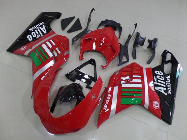 Ducati 848 1098 1198 07-14 Verkleidungen - Alice mit Grün Fabrik Ducati 848 1098 1198 07-14 Verkleidungen - Alice mit Grün Fabrik