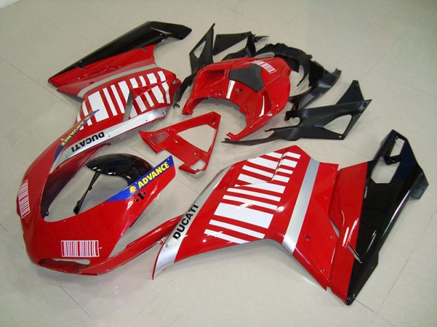 Ducati 848 1098 1198 07-14 Verkleidung - Rot Weiß Fabrik Ducati 848 1098 1198 07-14 Verkleidung - Rot Weiß Fabrik
