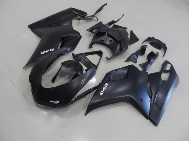 Ducati 848 1098 1198 07-14 Verkleidungen - Matt Schwarz mit Weißer 848 Fabrik Ducati 848 1098 1198 07-14 Verkleidungen - Matt Schwarz mit Weißer 848 Fabrik