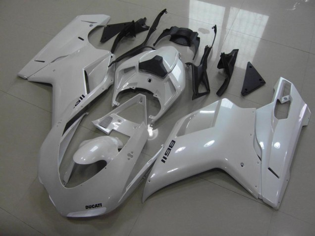 Ducati 848 1098 1198 07-14 Verkleidungen - BirnenWeiß, schwarze Aufkleber Fabrik Ducati 848 1098 1198 07-14 Verkleidungen - BirnenWeiß, schwarze Aufkleber Fabrik