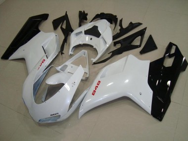 Ducati 848 1098 1198 07-14 Verkleidungen - Perl Weiß Schwarz Fabrik
