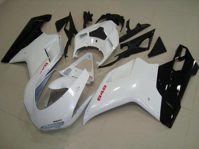Ducati 848 1098 1198 07-14 Verkleidungen - Perl Weiß Schwarz Fabrik Ducati 848 1098 1198 07-14 Verkleidungen - Perl Weiß Schwarz Fabrik