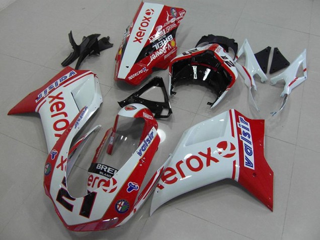 Ducati 848 1098 1198 07-14 Verkleidung - Weiß Rot Xerox Fabrik Ducati 848 1098 1198 07-14 Verkleidung - Weiß Rot Xerox Fabrik
