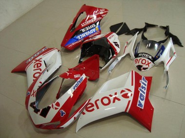 Ducati 848 1098 1198 07-14 Verkleidungen - Weiß Rot Xerox Fabrik