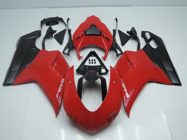 Ducati 848 1098 1198 07-14 Verkleidungen - OEM Stil Rot mit Matt Schwarz Seite Fabrik Ducati 848 1098 1198 07-14 Verkleidungen - OEM Stil Rot mit Matt Schwarz Seite Fabrik