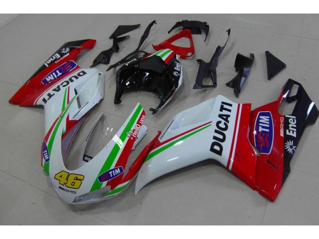 Ducati 848 1098 1198 07-14 Verkleidungen - Rot Weiß Gelb 46 Fabrik Ducati 848 1098 1198 07-14 Verkleidungen - Rot Weiß Gelb 46 Fabrik