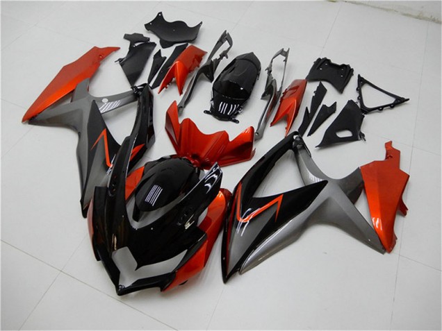 Suzuki GSXR 600 / 750 K8 08-10 Verkleidungen - Schwarz Orange Grau Fabrik Suzuki GSXR 600 / 750 K8 08-10 Verkleidungen - Schwarz Orange Grau Fabrik