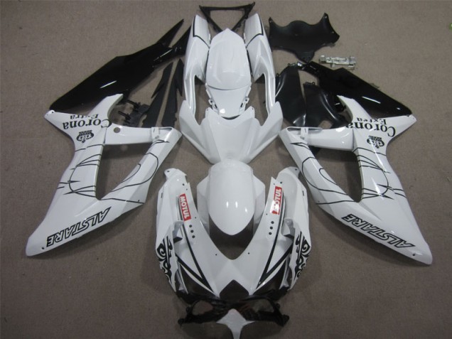 Suzuki GSXR 600 K8 08-10 Verkleidungen - Weiß Schwarz Corona Extra Motul Fabrik Suzuki GSXR 600 K8 08-10 Verkleidungen - Weiß Schwarz Corona Extra Motul Fabrik