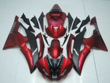 Yamaha R6 08-16 Verkleidungen - Candy Rot und Schwarz Fabrik
