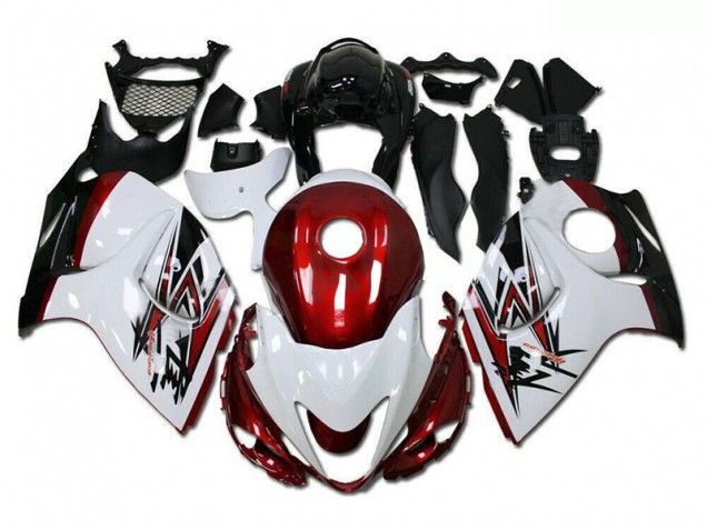 Suzuki GSXR 1300 Hayabusa 08-19 Verkleidungen - Weiß Rot Fabrik Suzuki GSXR 1300 Hayabusa 08-19 Verkleidungen - Weiß Rot Fabrik
