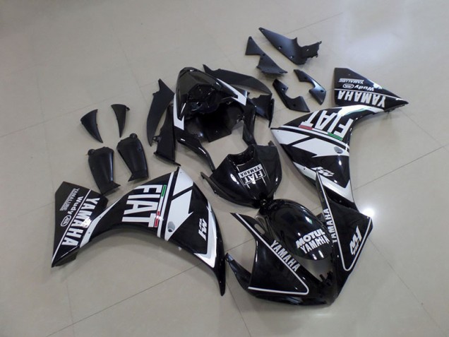 Yamaha R1 09-11 Verkleidungen - Schwarz Weißer Fiat Fabrik Yamaha R1 09-11 Verkleidungen - Schwarz Weißer Fiat Fabrik