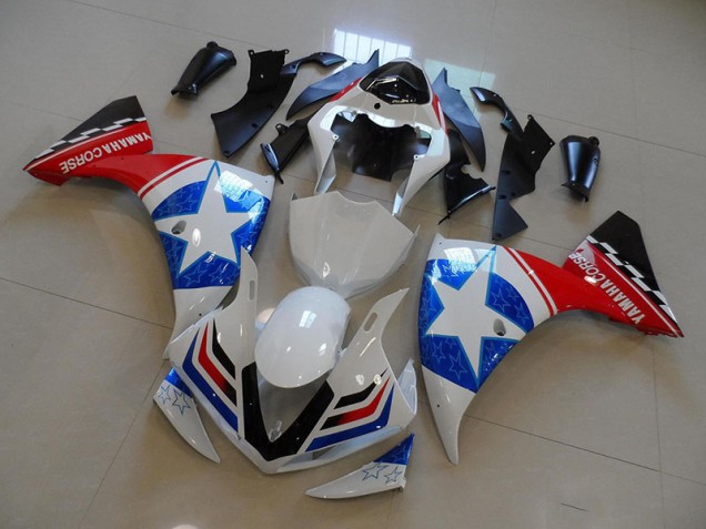 Yamaha R1 09-11 Verkleidungen - Weiß Schwarz Ducati Stern Fabrik
