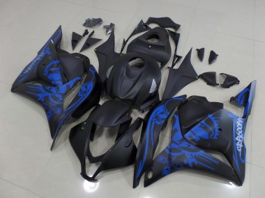 Honda CBR 600 RR 09-12 Verkleidungen - Matt Schwarzer blauer Totenkopf Fabrik