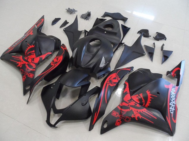 Honda CBR 600 RR 09-12 Verkleidungen - Matt Schwarz mit rotem Totenkopf Fabrik Honda CBR 600 RR 09-12 Verkleidungen - Matt Schwarz mit rotem Totenkopf Fabrik