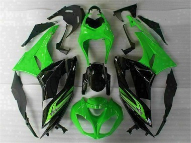 Kawasaki ZX6R 09-12 Verkleidung - Grün Schwarz Fabrik