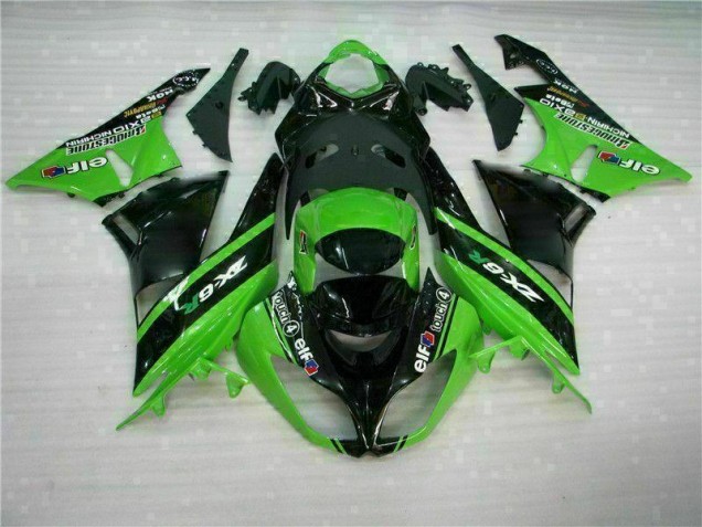 Kawasaki ZX6R 09-12 Verkleidungen - Grün Schwarz Fabrik
