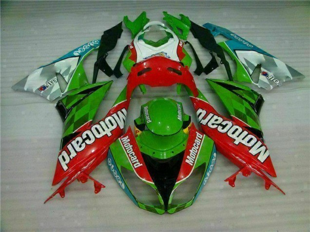 Kawasaki ZX6R 09-12 Verkleidungen - Rot Grün Motocard Fabrik Kawasaki ZX6R 09-12 Verkleidungen - Rot Grün Motocard Fabrik