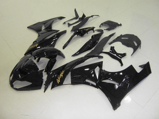 Kawasaki ZX6R 09-12 Verkleidungen - Schwarz mit goldenem Aufkleber Fabrik Kawasaki ZX6R 09-12 Verkleidungen - Schwarz mit goldenem Aufkleber Fabrik