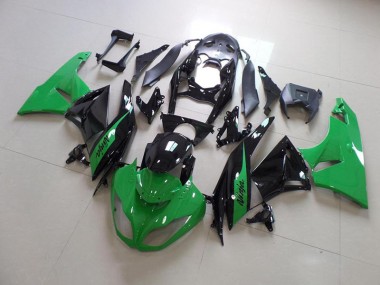 Kawasaki ZX6R 09-12 Verkleidungen - Grün und Schwarz Fabrik
