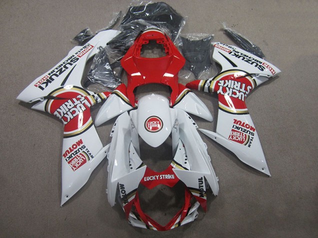 Suzuki GSXR 600 K11 11-24 Verkleidungen - Weiß Lucky Strike Rot Motul Fabrik Suzuki GSXR 600 K11 11-24 Verkleidungen - Weiß Lucky Strike Rot Motul Fabrik