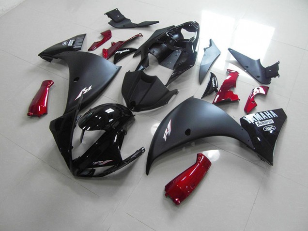 Yamaha R1 12-14 Verkleidungen - Matt Schwarz Rot Fabrik Yamaha R1 12-14 Verkleidungen - Matt Schwarz Rot Fabrik
