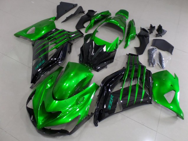 Kawasaki ZX14R ZZR 1400 12-21 Verkleidungen - Candy Grün und Schwarz Fabrik